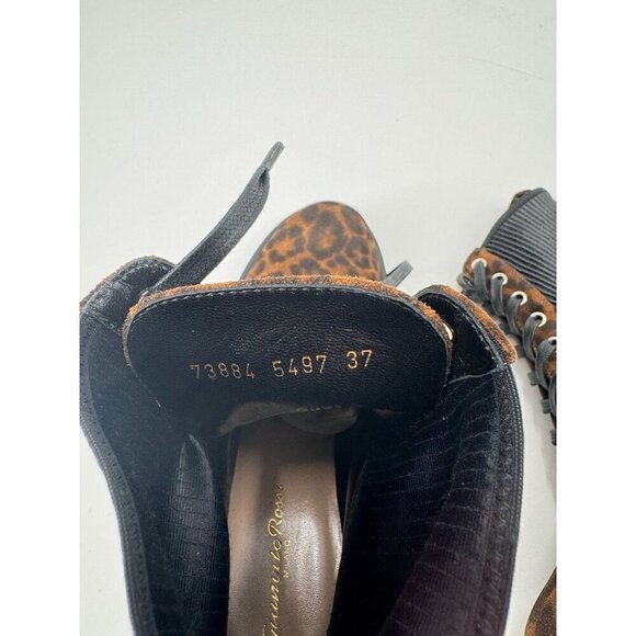 Gianvito Rossi Suede Animal Print Ankle Boots - Picture 7 of 7